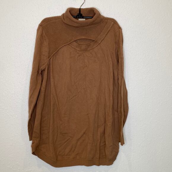 Chico’s Keyhole Detail Pullover Knit Turtleneck Sweater EUC Sz 16 Cotton Stretch - Picture 1 of 15